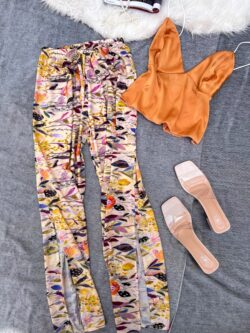 Bustier Pantalon imprimé Moutard
