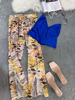 Bustier Pantalon imprimé Bleu