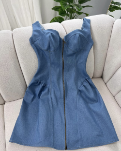 Robe Jeans À fermeture